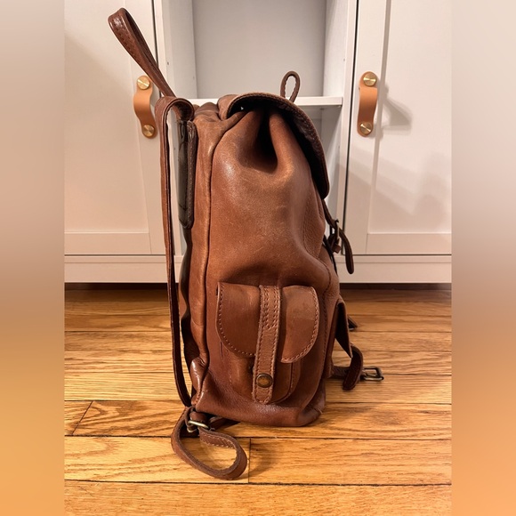 Genuine Leather Saddle Brown Backpack Full Grain Classic Field Style - Picture 3 of 14